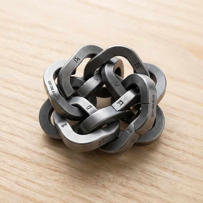 Cast Metal Serpentine Chain — Hard Sequential Movement Puzzle - 1