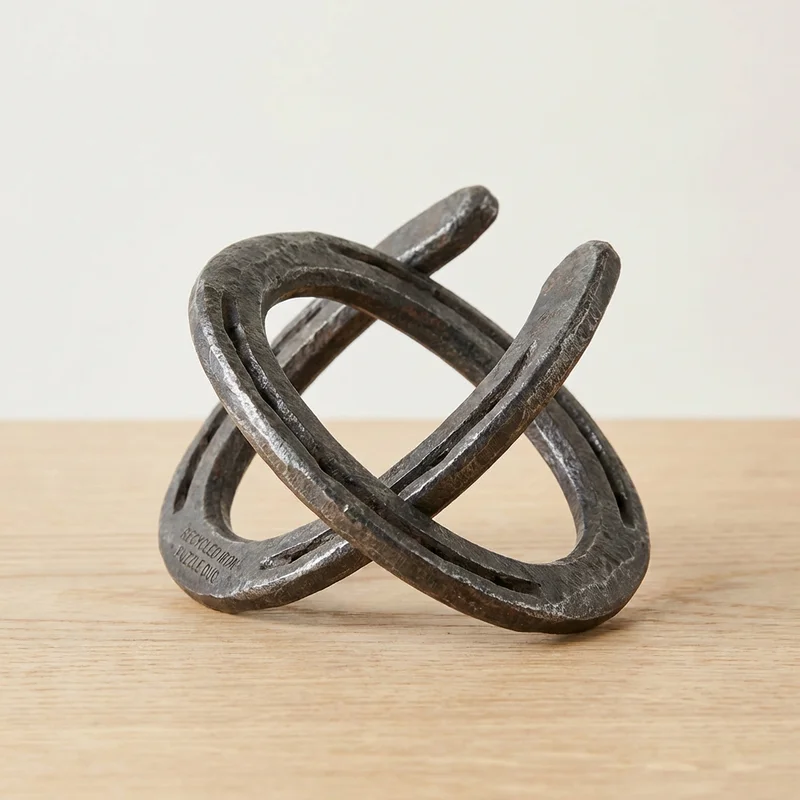 Forged Iron Twisted Horseshoe Duo — Hard Separation Puzzle - 1