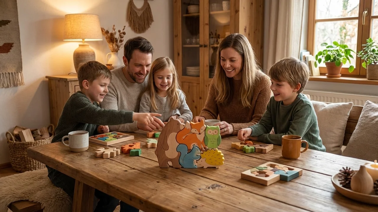 Puinen Eläinpalapeliasetti — Helppo Värikäs Metsäneläinsetti - 6