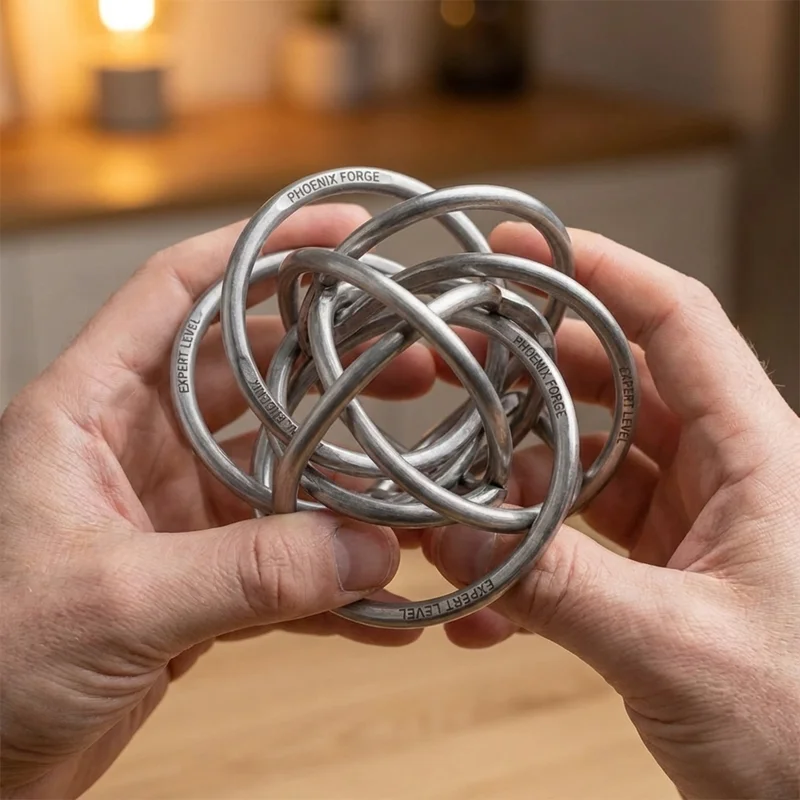 Wire Phoenix Cage Puzzle — Expert Multi-Ring Entanglement - 4